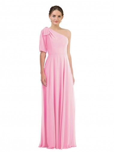 Barely Pink One Shoulder Sleeveless Trumpet Semi Formal Evening Dress / Bridesmaid Dress Townsville