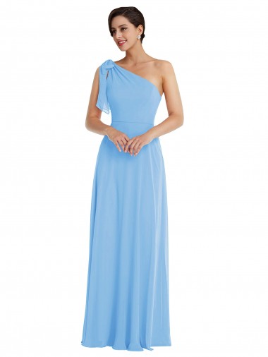 Periwinkle One Shoulder Sleeveless Trumpet Semi Formal Evening Dress / Bridesmaid Dress Townsville