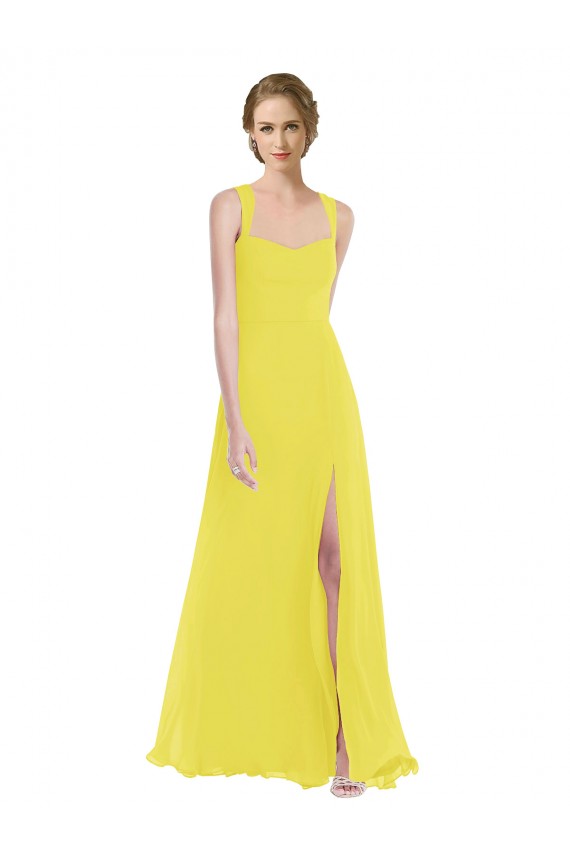 Yellow Sweetheart Sleeveless A-Line Semi Formal Evening Dress / Bridesmaid Dress Townsville