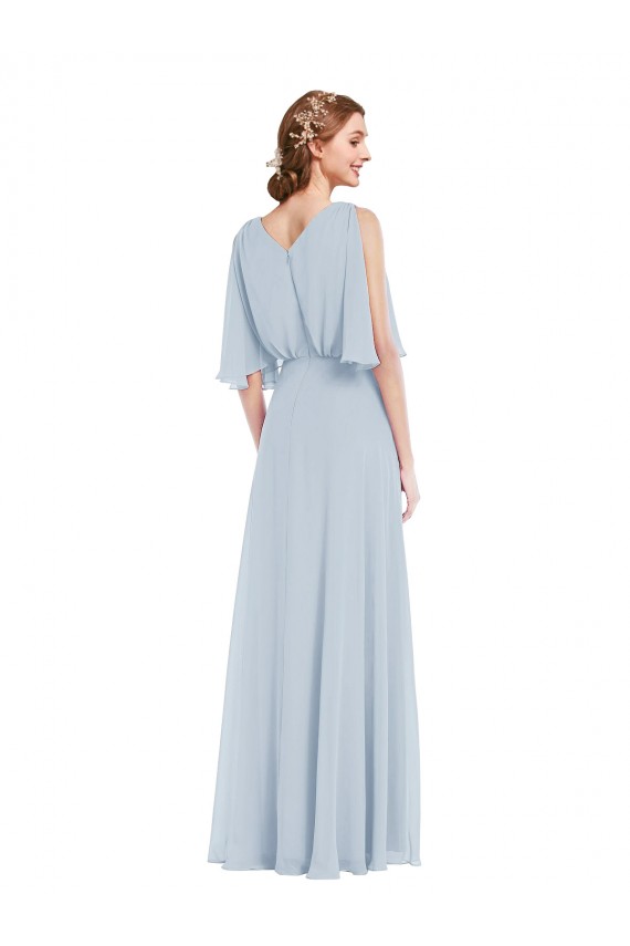 Sea Glass V-Neck Half Sleeves A-Line Evening Gown / Bridesmaid Dress Townsville