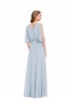 Sea Glass V-Neck Half Sleeves A-Line Evening Gown / Bridesmaid Dress Townsville