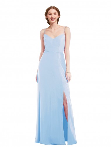 Light Sky Blue V-Neck Sleeveless A-Line Formal Evening Gown / Bridesmaid Dress Townsville