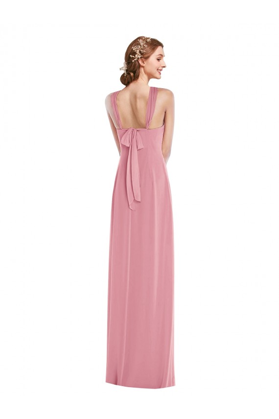 Skin Pink Halter Neck Sleeveless Open Back A-Line Semi Formal Evening Dress / Bridesmaid Dress Townsville