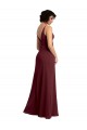 Burgundy Gold V-Neck Sleeveless V-Back A-Line Bridesmaid Dress / Formal Dress Townsville