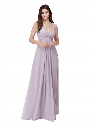 Pink Glow V-Neck Sleeveless Low Back A-Line Bridesmaid Dress Townsville