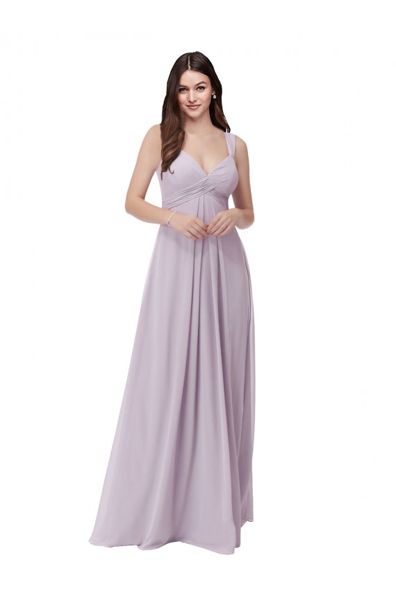 Pink Glow V-Neck Sleeveless Low Back A-Line Bridesmaid Dress Townsville