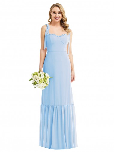 Light Sky Blue Sweetheart Sleeveless A-Line Semi Formal Evening Dress / Bridesmaid Dress Townsville