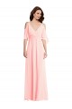 Pink V-Neck Cold Shoulder V-Back A-Line Semi Formal Evening Dress / Bridesmaid Dress Townsville