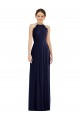 Dark Navy Halter Neck Sleeveless Open Back A-Line Semi Formal Evening Dress / Bridesmaid Dress Townsville