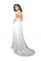 White V-Neck Sleeveless Low Back A-Line Semi Formal Evening Dress / Bridesmaid Dress Townsville