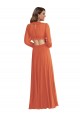 Firecracker V-Neck Long Sleeves Open Back A-Line High Low Evening Gown / Bridesmaid Dress Townsville