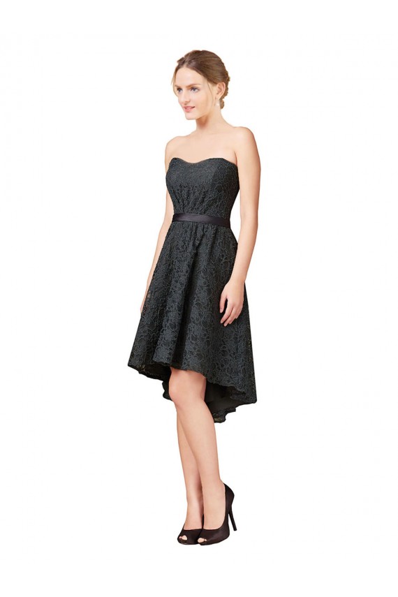 Slate Grey Sweetheart Sleeveless A-Line High Low Bridesmaid Dress Townsville