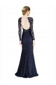 Dark Navy Sweetheart Long Sleeves Keyhole Back Mermaid Prom Dress / Bridesmaid Dress Townsville