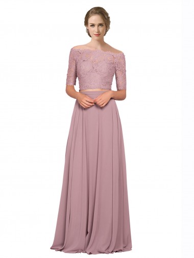 Off the Shoulder Short Sleeves A-Line Prom Dress / Bridesmaid Dress Townsville