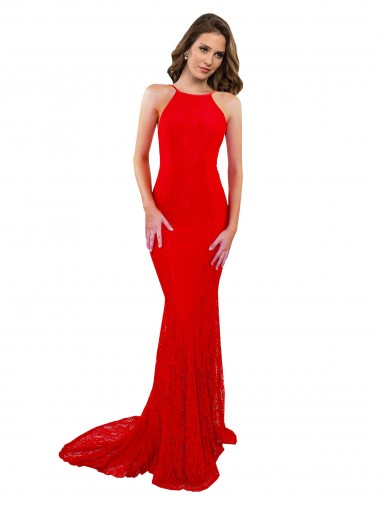 Red High Neck Sleeveless Open Back Mermaid Evening Gown / Prom Dress / Bridesmaid Dress Townsville