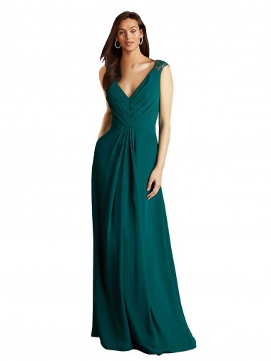 Hunter V-Neck Sleeveless Open Back A-Line Bridesmaid Dress Townsville