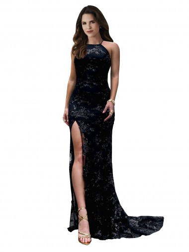 Black High Neck Sleeveless Open Back Mermaid Black Tie Evening Gown / Prom Dress / Bridesmaid Dress Townsville