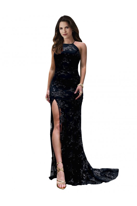 Black High Neck Sleeveless Open Back Mermaid Black Tie Evening Gown / Prom Dress / Bridesmaid Dress Townsville