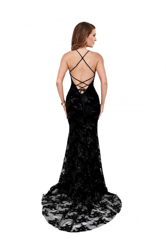 Black High Neck Sleeveless Open Back Mermaid Black Tie Evening Gown / Prom Dress / Bridesmaid Dress Townsville