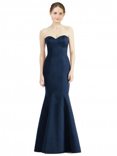 Dark Navy Sweetheart Sleeveless Mermaid Bridesmaid Dress Townsville