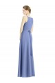 Periwinkle V-Neck Sleeveless Satin A-Line Bridesmaid Dress Townsville