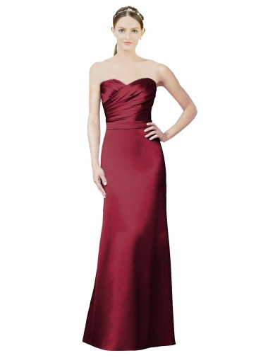 Burgundy Strapless Sleeveless Mermaid Bridesmaid Dress / Evening Dress Townsville