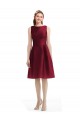 Burgundy Bateau Neck Sleeveless A-Line Bridesmaid Gown Townsville