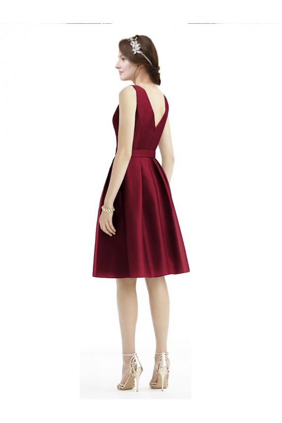 Burgundy Bateau Neck Sleeveless A-Line Bridesmaid Gown Townsville