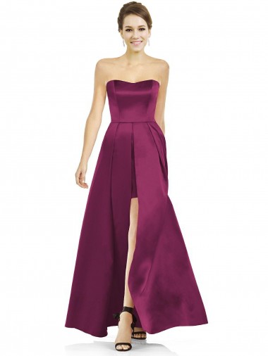 Merlot Strapless Sleeveless A-Line Bridesmaid Dress Townsville