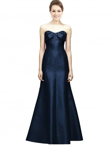 Dark Navy Strapless Sleeveless Mermaid Bridesmaid Dress Townsville