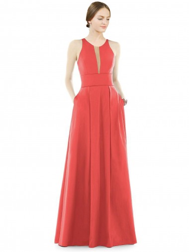 Firecracker Jewel Neck Sleeveless A-Line Bridesmaid Dress Townsville