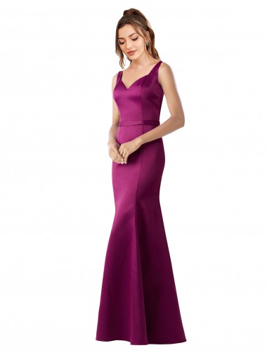 Merlot Bateau Neck Sleeveless Open Back Sheath Black Tie Evening Gown / Prom Dress / Bridesmaid Dress Townsville