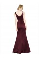 Burgundy V-Neck Sleeveless Low Back A-Line Black Tie Evening Gown / Prom Dress / Bridesmaid Dress Townsville