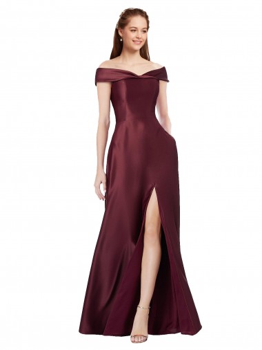 Burgundy Gold Strapless Cap Sleeves A-Line Black Tie Evening Gown / Prom Dress / Bridesmaid Dress Townsville