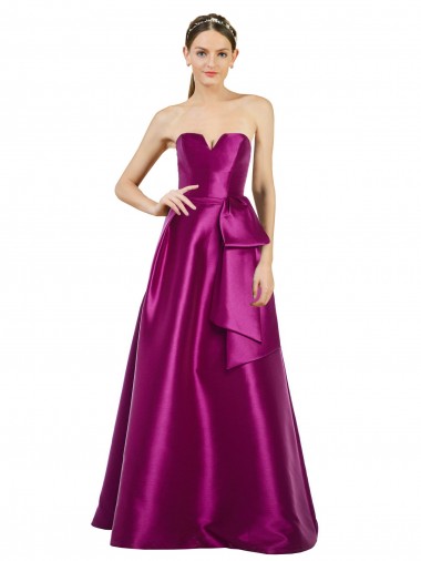 Merlot V-Neck Sleeveless A-Line Prom Dress / Bridesmaid Dress Townsville