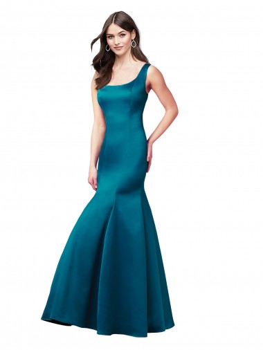 Peacock Blue Bateau Neck Sleeveless Mermaid Prom Dress / Bridesmaid Dress Townsville