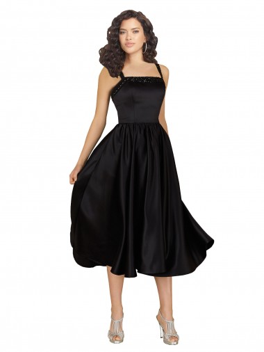 Black Square Neck Sleeveless A-Line Prom Dress / Bridesmaid Dress Townsville