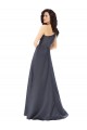 Slate Grey One Shoulder Sleeveless Satin A-Line Formal Evening Gown / Prom Dress / Bridesmaid Dress Townsville