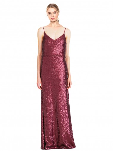 Burgundy High Neck Sleeveless Sequin A-Line Formal Evening Gown / Prom Dress / Bridesmaid Dress Townsville