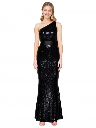 Black One Shoulder Sleeveless Mermaid Formal Evening Gown / Prom Dress / Bridesmaid Dress Townsville