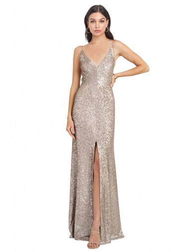 Silver High Neck Sleeveless V-Back Sheath Formal Evening Gown / Prom Dress / Bridesmaid Dress Townsville