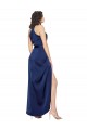 Sapphire High Neck Sleeveless A-Line High Low Evening Gown / Prom Dress / Bridesmaid Dress Townsville