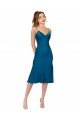 Peacock Blue V-Neck Sleeveless Low Back A-Line Prom Dress / Bridesmaid Dress Townsville