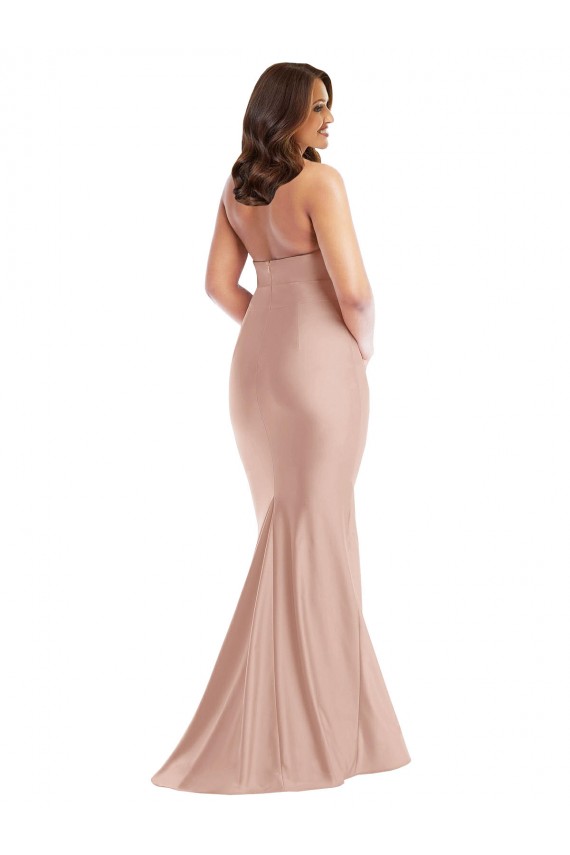 Dusty Pink Halter Neck Sleeveless Open Back Mermaid Formal Plus Size Evening Gown / Prom Dress / Bridesmaid Dress Townsville