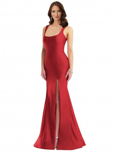 Red Square Neck Sleeveless Mermaid Formal Plus Size Evening Gown / Prom Dress / Bridesmaid Dress Townsville