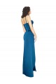 Peacock Blue Spaghetti Straps Sleeveless Low Back Sheath Formal Evening Gown / Prom Dress / Bridesmaid Dress Townsville