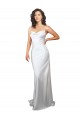 White Cowl Neck Sleeveless Open Back Sheath Beach Wedding Dresses Townsville