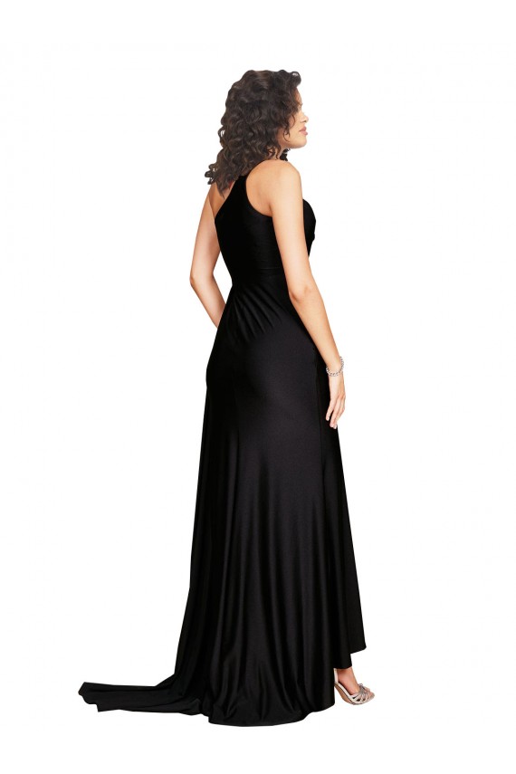 Black One Shoulder Sleeveless A-Line Black Tie Evening Gown / Prom Dress / Bridesmaid Dress Townsville