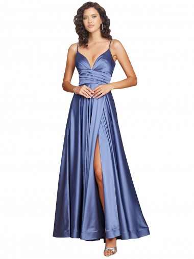 French Blue Sweetheart Sleeveless Low Back A-Line Black Tie Evening Gown / Prom Dress / Bridesmaid Dress Townsville