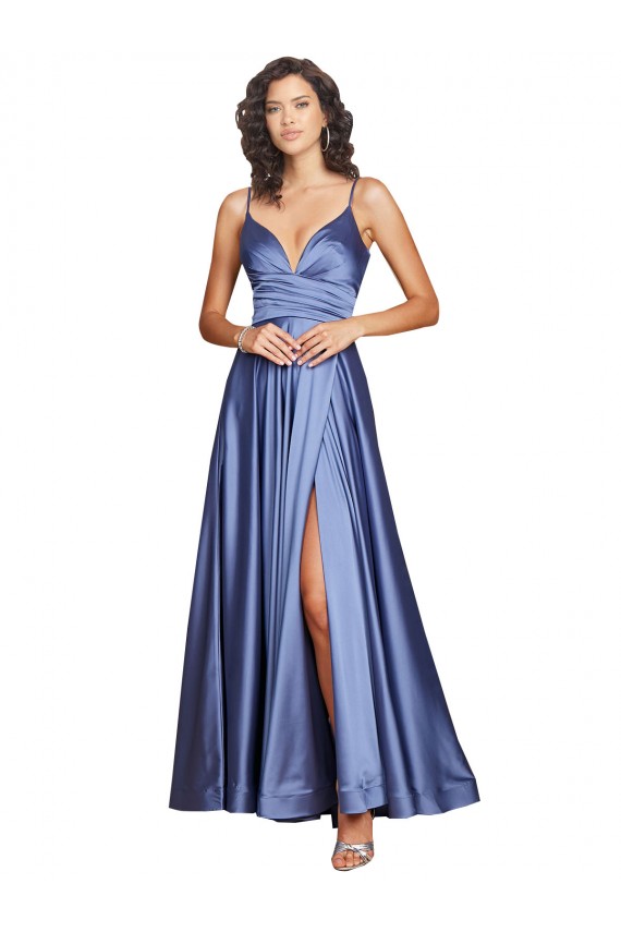 French Blue Sweetheart Sleeveless Low Back A-Line Black Tie Evening Gown / Prom Dress / Bridesmaid Dress Townsville